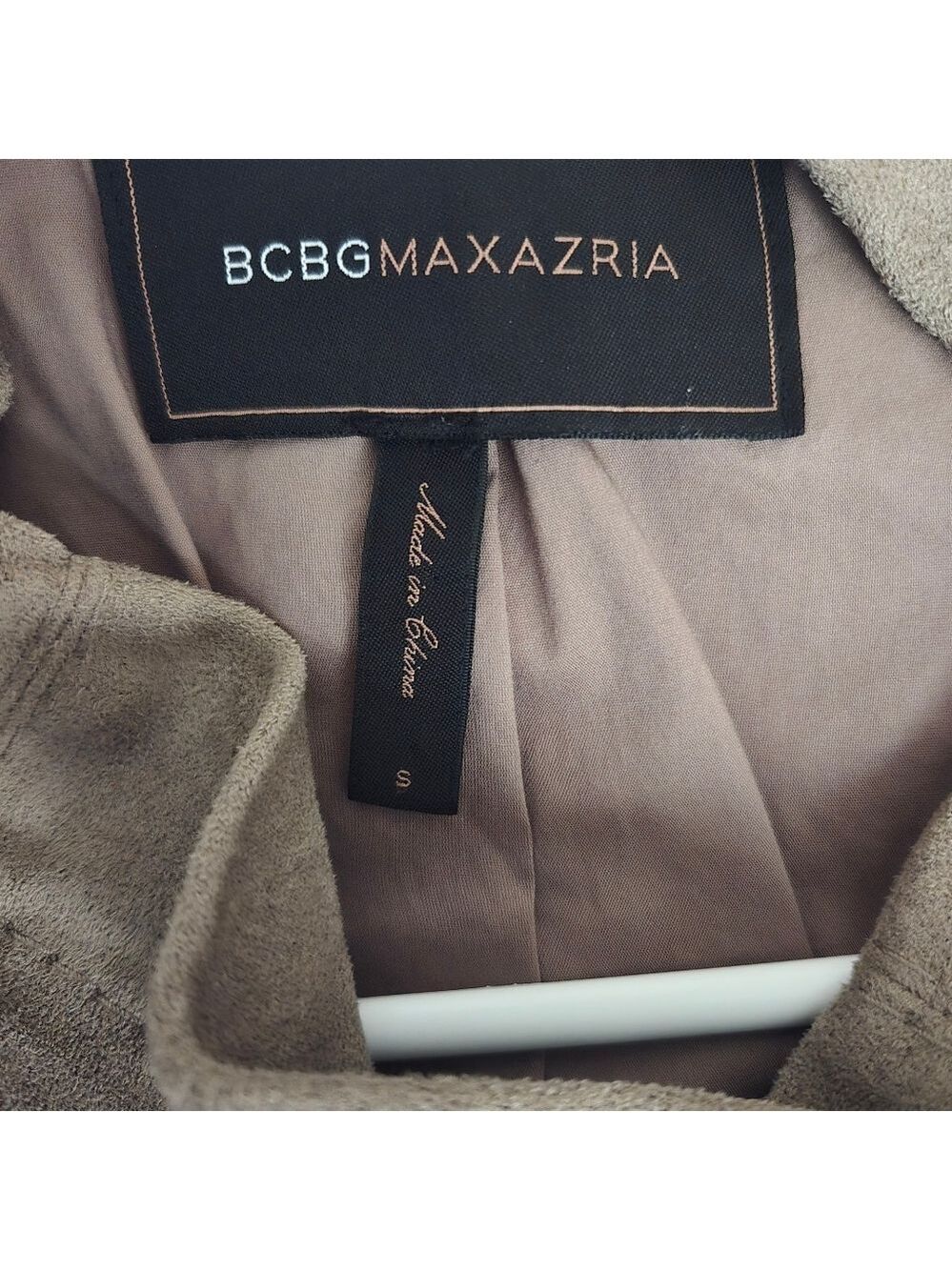 BCBG MaxAzria Sima Khaki Faux Suede Vest | Size Small - Picture 8 of 9